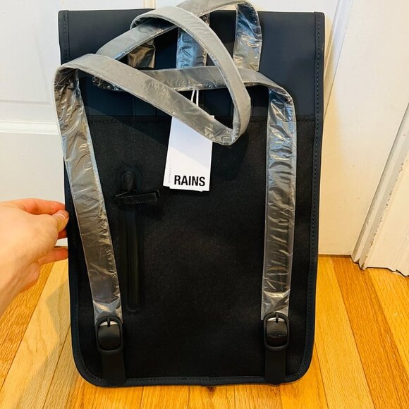 Brand New Rains Mini Water Resistant Backpack Navy - Picture 13 of 16